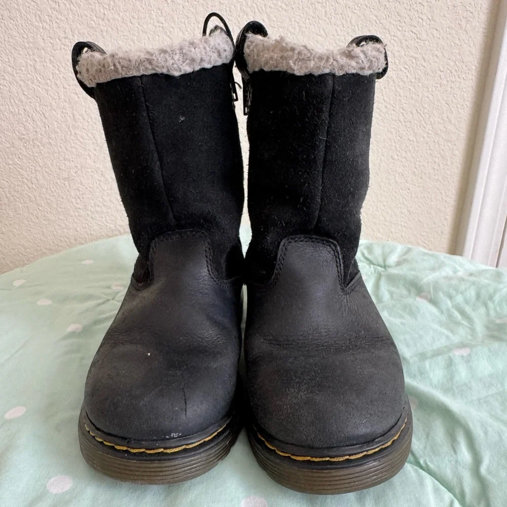 Dr. Martens Black and White Fuzzy Boots Toddler size 10